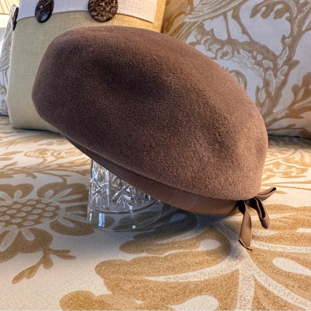 Vintage Peach bloom Velour Pillbox Hat - Picture 1 of 9